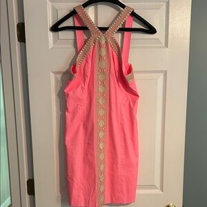 Lilly Pulitzer Pink Mini Dress with Gold Accents